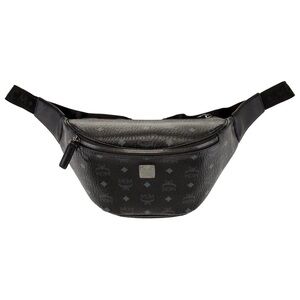 100% Authentic MCM Leather Belt Bag In Black